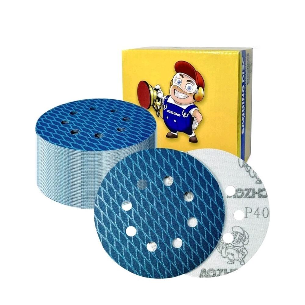 AOZHONG 5 Inch P400 Sanding Discs - Diamond Shape, 8 Holes Hook and Loop Sanding